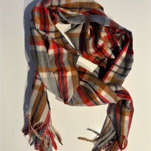 Women’s Plaid Style Scarf Lightweight Blanket w/Fringe Luxury Cozy Glam Winter